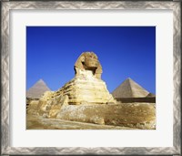 Framed Great Sphinx and pyramids, Giza, Egypt