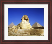 Framed Great Sphinx and pyramids, Giza, Egypt
