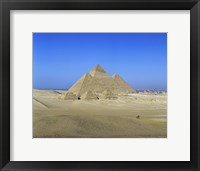 Framed Giza Pyramids, Giza, Egypt (far view)