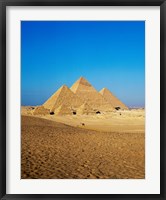 Framed Giza Pyramids, Giza, Egypt (far away)