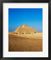 Framed Giza Pyramids, Giza, Egypt (far away)