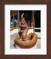Framed Snake Statue, Naga Temple, Chiang Mai Province, Thailand