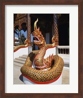 Framed Snake Statue, Naga Temple, Chiang Mai Province, Thailand