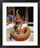 Framed Snake Statue, Naga Temple, Chiang Mai Province, Thailand