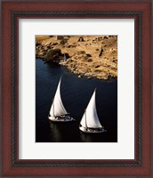 Framed Two sailboats, Nile River, Egypt