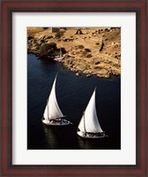 Framed Two sailboats, Nile River, Egypt