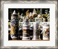 Framed Close-up of beer steins, Bavaria, Germany