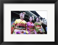 Framed Three geishas, Kyoto, Japan