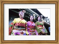 Framed Three geishas, Kyoto, Japan