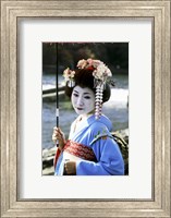 Framed Geisha looking sideways, Kyoto, Japan