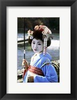 Framed Geisha looking sideways, Kyoto, Japan