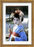 Framed Geisha looking sideways, Kyoto, Japan