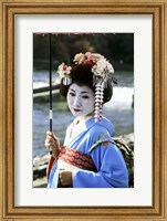 Framed Geisha looking sideways, Kyoto, Japan