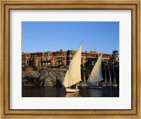 Framed Sailboats in a river, Old Cataract Hotel, Aswan, Egypt