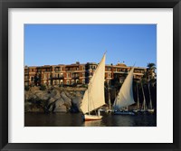 Framed Sailboats in a river, Old Cataract Hotel, Aswan, Egypt