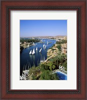 Framed Sailboats In A River, Nile River, Aswan, Egypt Vertical Landscape