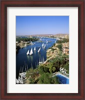 Framed Sailboats In A River, Nile River, Aswan, Egypt Vertical Landscape