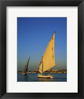 Framed Sailboats sailing in a river, Nile River, Luxor, Egypt