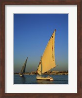 Framed Sailboats sailing in a river, Nile River, Luxor, Egypt