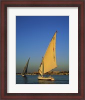 Framed Sailboats sailing in a river, Nile River, Luxor, Egypt