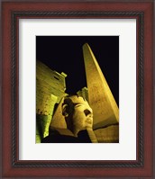 Framed Statue at night, Temple of Luxor, Luxor, Egypt