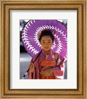 Framed Portrait of a girl holding a parasol, Shichi Go San, Japan