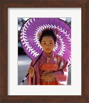 Framed Portrait of a girl holding a parasol, Shichi Go San, Japan