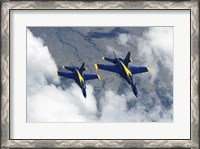 Framed U.S. Navy Blue Angels F-18 Hornets photography