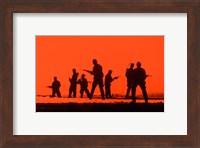 Framed Silhouette of army soldiers, US Military Special Forces