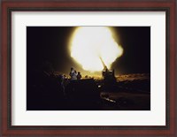 Framed M198 Towed Howitzer Night Fire