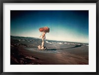 Framed Atomic bomb testing in the desert