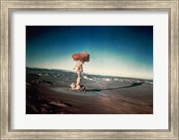 Framed Atomic bomb testing in the desert