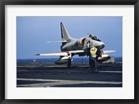 Framed U.S. Navy McDonnell Douglas A-4 Skyhawk Jet Fighter