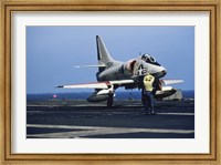 Framed U.S. Navy McDonnell Douglas A-4 Skyhawk Jet Fighter