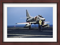 Framed U.S. Navy McDonnell Douglas A-4 Skyhawk Jet Fighter