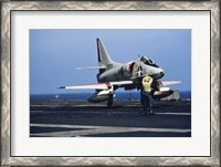 Framed U.S. Navy McDonnell Douglas A-4 Skyhawk Jet Fighter