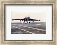 Framed Plane taking off from the USS Enterprise aircraft carrier