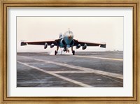 Framed Plane taking off from the USS Enterprise aircraft carrier