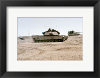 Framed Kuwait: Two M-141 Abrams Main Battle Tanks