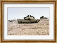 Framed Kuwait: Two M-141 Abrams Main Battle Tanks
