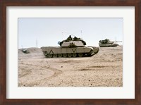 Framed Kuwait: Two M-141 Abrams Main Battle Tanks