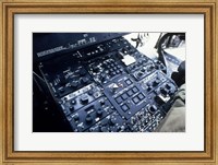 Framed Central Control Console in the Cockpit of a UH-60A Black Hawk Helicopter