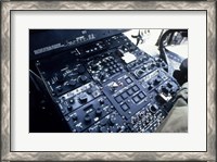 Framed Central Control Console in the Cockpit of a UH-60A Black Hawk Helicopter