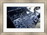 Framed Central Control Console in the Cockpit of a UH-60A Black Hawk Helicopter