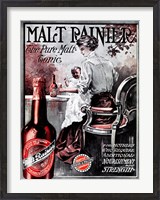 Framed Malt Rainier Beer