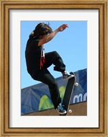 Framed Skateboarder On Blue