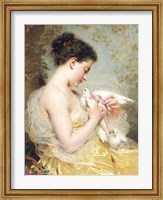 Framed Beauty with Doves