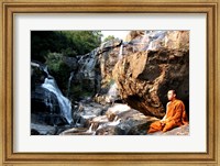 Framed Buddhist Monk In Mae Klang Waterfall