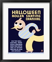 Framed Halloween Roller Skating Carnival, WPA Poster,1936