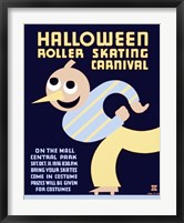 Framed Halloween Roller Skating Carnival, WPA Poster,1936